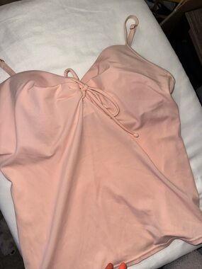 Victoria's Secret Peach Tie-Front padded tankini top swimsuit
